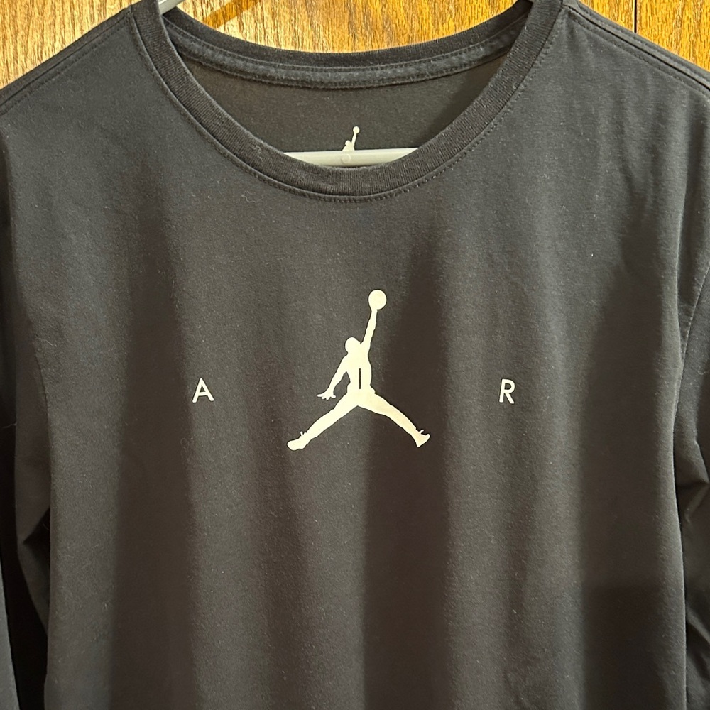 Jordan Black Crew Neck Tee with White Logo